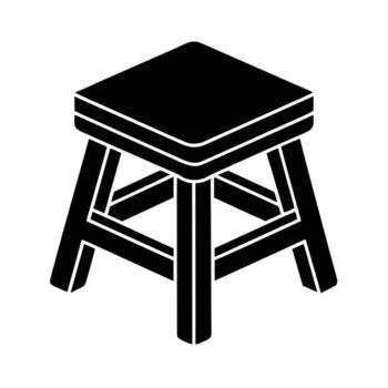 Compact Step Stool Silhouette with Rounded Clean Shapes Isolated on White Background vector