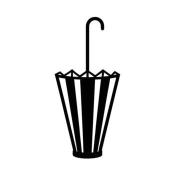 práctico paraguas estar silueta con sencillo contorno aislado en blanco antecedentes vector