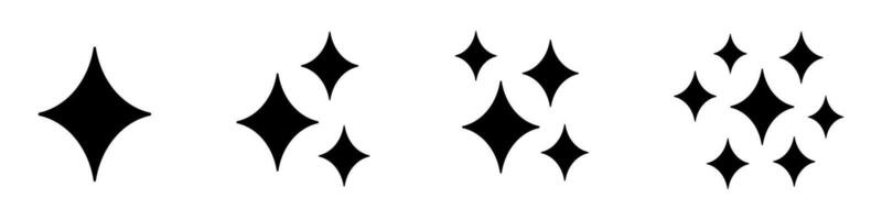 conjunto de brillar iconos, limpiar estrella icono. vector