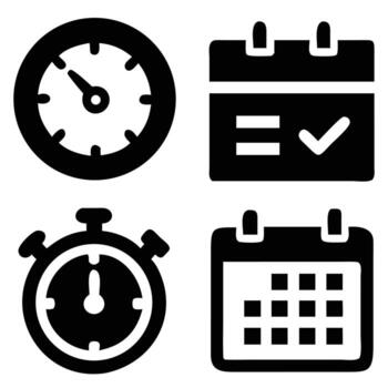 Calendar and Clock Icon Event and Schedule Symbol vector