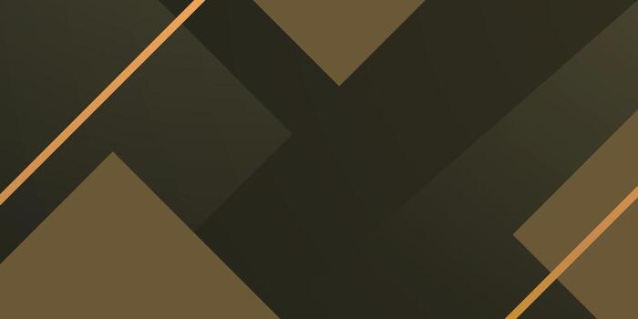 Abstract overlap triangle and square shapes background. Dark color background with gold lines element design. vector