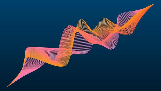 moderno ondulado líneas con vistoso suave melocotón amarillo degradado azul antecedentes vector