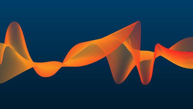 moderno ondulado líneas con vistoso suave naranja degradado colores vector