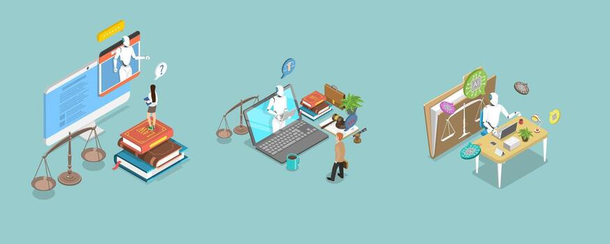 People engaging with digital learning tools vector