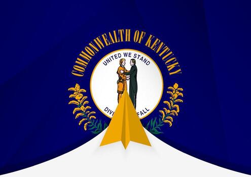 Kentucky Flag with Abstract Paper Airplane Design, National Flag in a geometric folded paper style. vector