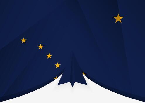 Alaska Flag with Abstract Paper Airplane Design, National Flag in a geometric folded paper style. vector