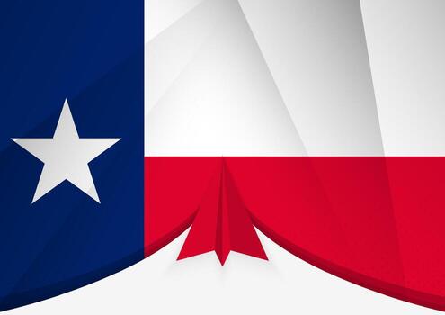 Texas Flag with Abstract Paper Airplane Design, National Flag in a geometric folded paper style. vector