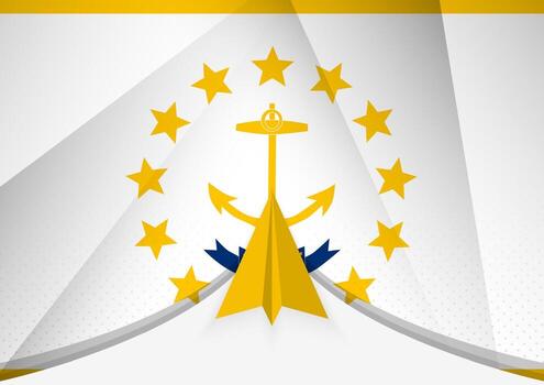 Rhode Island Flag with Abstract Paper Airplane Design, National Flag in a geometric folded paper style. vector