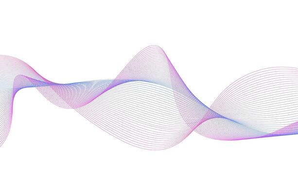 Abstract Gradient Wave Lines in Pink and Blue on White Background vector