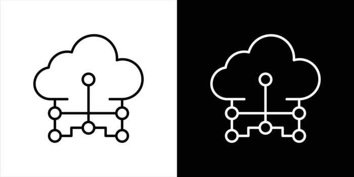 nube informática icono colocar. conteniendo datos conectividad y el futuro de nube infraestructura, icono Delgado línea y color estilo símbolo firmar vector