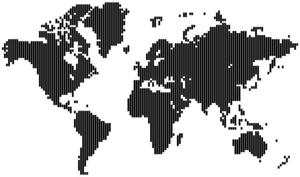 Horizontal line shape world map in a format. Dotted patterns for a global business perspective. An abstract earth graphic with continental borders vector