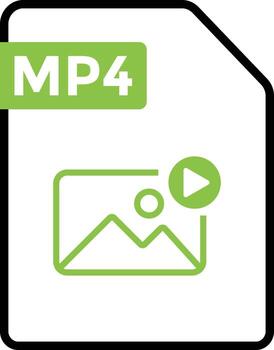 MP4 File format or file type icon. multimedia format interface. music archive file extensions. file format symbol. Data Management sign. vector