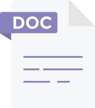 File format extensions. DOC file format document icons. document extension symbols. web format information vector