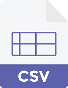 File format extensions. CSV file format document icons. document extension symbols. web format information. vector