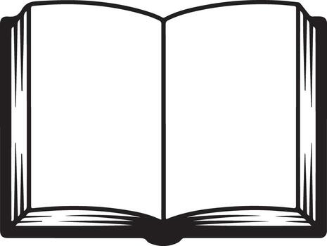 Open book with blank pages isolated on white background for reading and writing vector