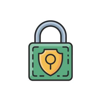 digital seguridad candado con proteger icono para datos proteccion y la seguridad cibernética vector