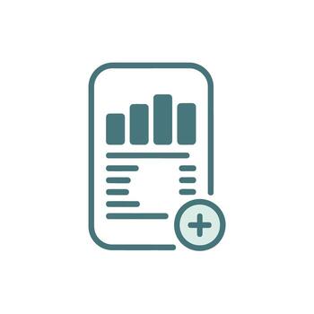 Financial Report with Plus Icon, Analysis of Company's Growth and Performance Visualization and Data Insights vector