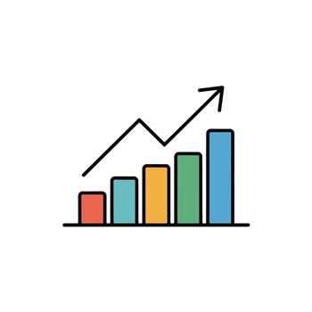 Growing Business Concept with an Increasing Bar Graph and Arrow vector