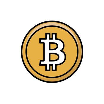 Stylized Bitcoin Cryptocurrency Coin Illustration Symbol of Digital Decentralized Currency and Blockchain Technology vector