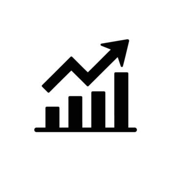 Growth Chart with Arrow Shows Business or Financial Progress and Development in a Positive Way vector