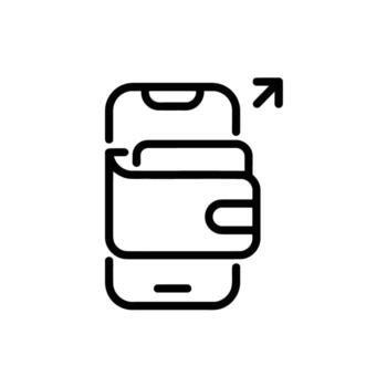 Mobile Payment Solution Showing Phone, Wallet and Arrow for Online Transactions vector