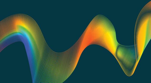 Blend Curved Wavy Lines Background Gradient Design Abstract Illustration vector