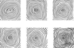 Wood texture set. Hand drawn tree pattern. Organic slice line design. illustration vector