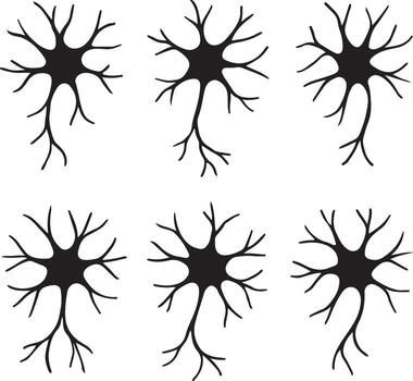 Neural network line art showcasing brain connections and communication representing mental and AI complexity vector