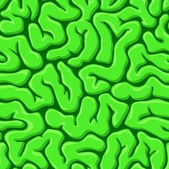 Seamless pattern with green zombie brain. Halloween background vector