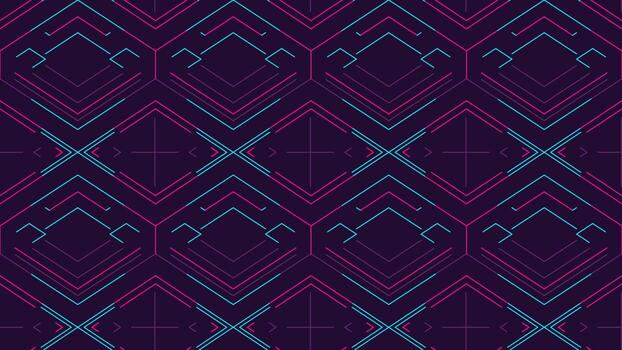 Neon geometric diamond pattern with abstract techno line design vector
