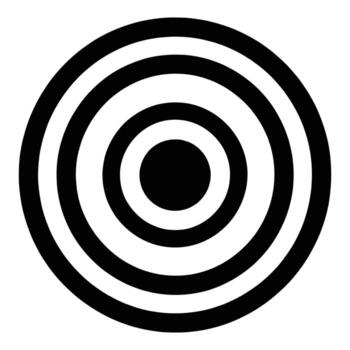 negro y blanco concéntrico círculos objetivo modelo en blanco antecedentes resumen vector