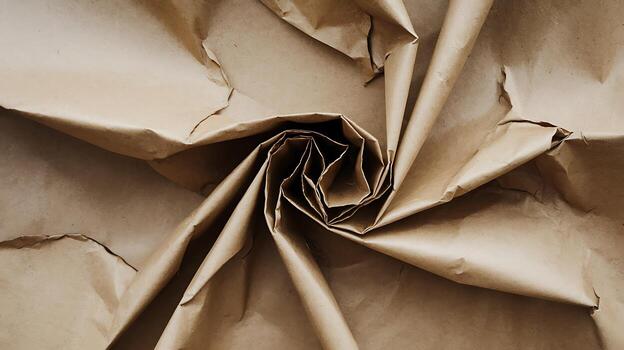 Brown Paper Swirl Texture Background with Folded Layers and Torn Edges paper texture spiral photo