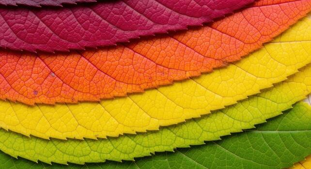 A spectrum of autumn leaves showcasing vibrant colors and textures photo