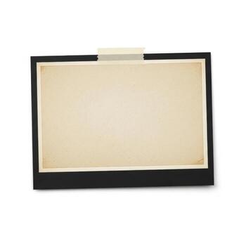 Blank vintage polaroid photo frame isolated on white background