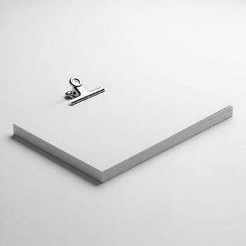 Blank paper on clipboard isolated on white background photo