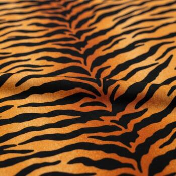 Close up of orange and black tiger stripe fabric texture animal print pattern photo