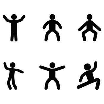 Man and Person Icon in a Dynamic Pose vector