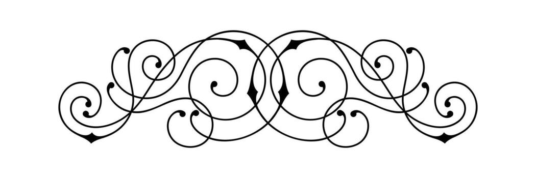 Line curl element. Modern decorative linear divider. vector