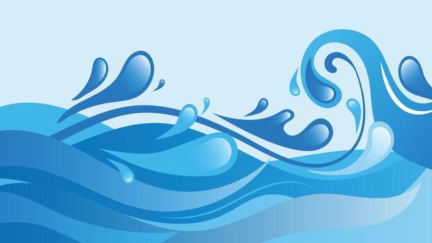 resumen azul Oceano olas antecedentes presentando dinámica agua salpicaduras y suave líquido formas Perfecto para verano temas, naturaleza diseños, marina conceptos, y creativo proyectos vector