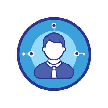 Professional business profile avatar icon with network connection design. vector