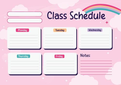 clase cronograma, semanal clases cronograma. colegio calendario con vistoso vector