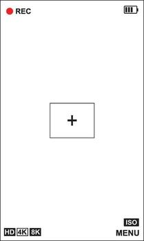 Vertical Camera Viewfinder Interface with Recording Indicator and Settings Options vector