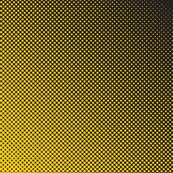 Black and yellow square background halftone pattern vector