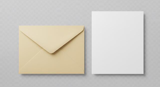 An open envelope and a blank envelope on a gray background photo