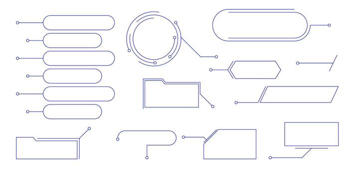 hud interfaz texto caja marco con moderno gritar título y línea frontera menú. conjunto de futurista tablero formas para ui web diseño juego presentación o digital bandera diseño vector