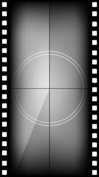 Grunge strip animation with timer numbers and frame. 9x16 retro countdown timer with vertical film reel layout. Vintage screen sequence for motion clip, camera intro or television start vector