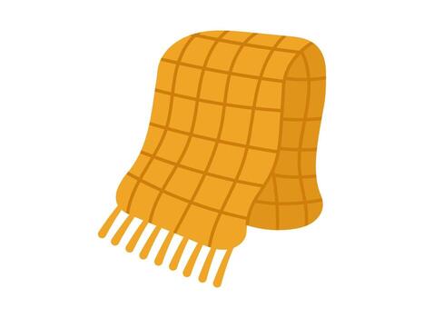lana bufanda en calentar amarillo color con cuadrícula modelo. comprobado bufanda en plano diseño. otoño y invierno acogedor ropa. vector