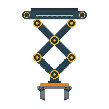 pulcro industrial robótico brazos operando en un brillante fábrica ajuste. avanzado automatización tecnología mejorando moderno fabricación procesos. vector