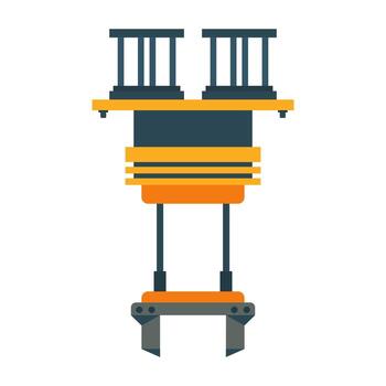 Sleek industrial robotic arms working in a high-tech manufacturing facility. Advanced automation enhancing precision and efficiency in production. vector