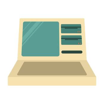 Stack of retro electronic devices showcasing vintage technology and nostalgic design elements from past decades. Timeless gadgets arranged artistically. vector